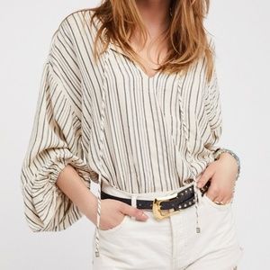 Free People Boho Oversized Tunic Striped Top NWT